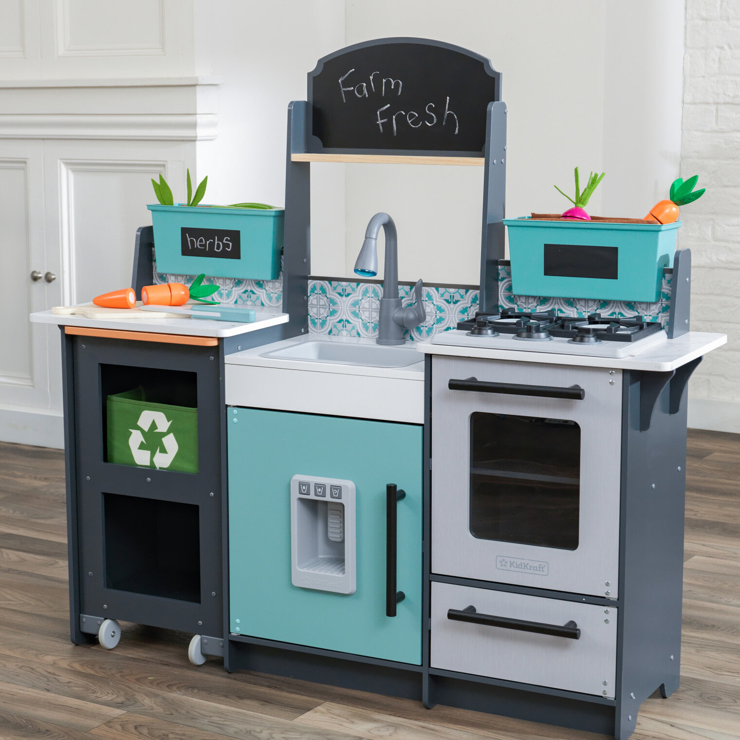 artisan island play kitchen kidkraft